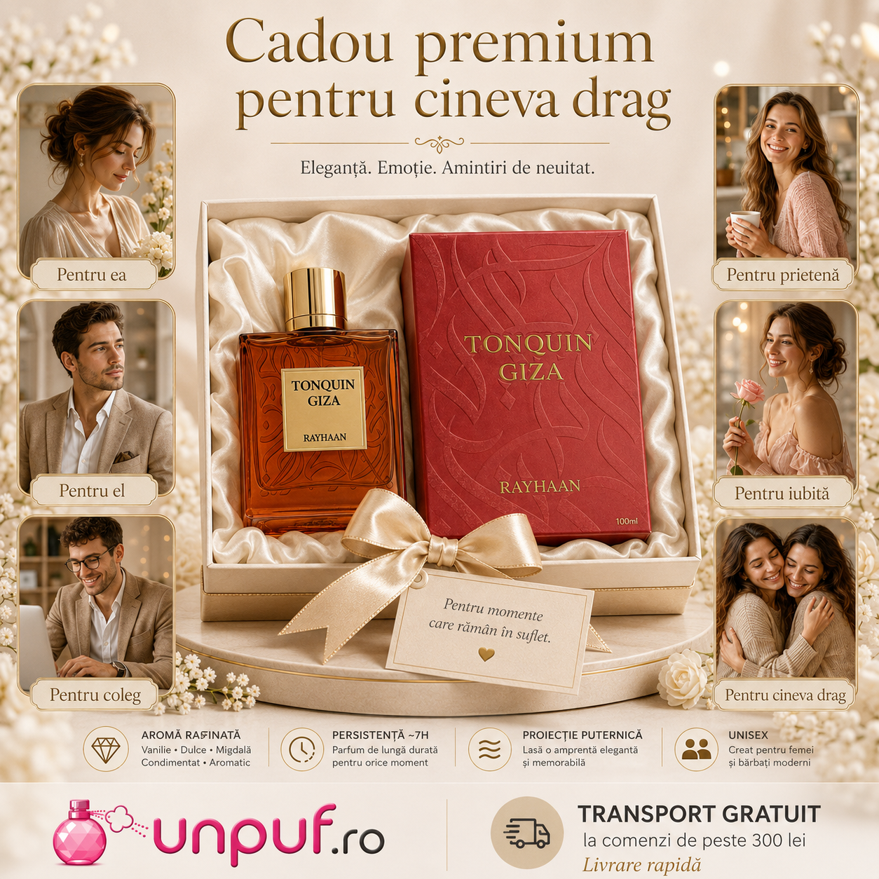 Rayhaan Tonquin Giza parfum Arăbesc unisex cadou premium pentru ea, pentru el, prietenă, iubită, coleg sau cineva drag